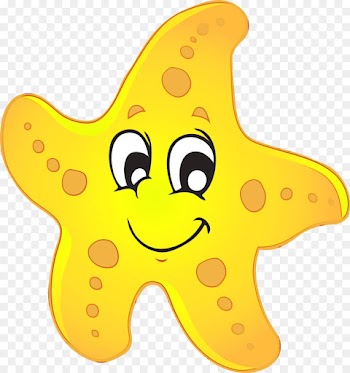 yellow cartoon marine invertebrates star clip art