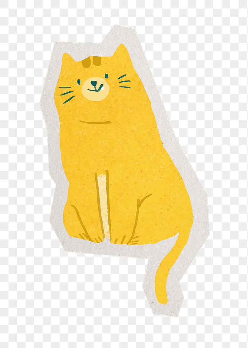 Yellow cat png pet sticker, | Free PNG - rawpixel