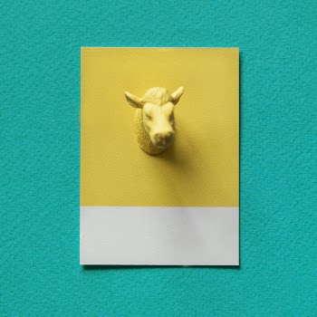 Yellow Cattle Embossed Art