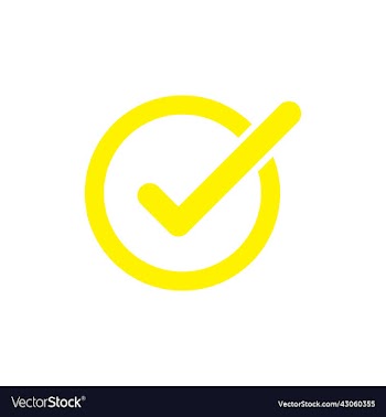 yellow check mark icon or logo
