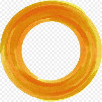 Yellow Circle Watercolor painting - Khaki colored circles 