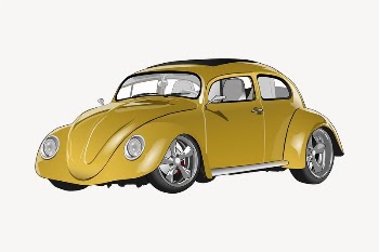 Yellow classic car clipart, vehicle | Free Vector - rawpixel