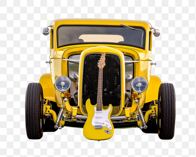 Yellow classic car png sticker, | Free PNG - rawpixel