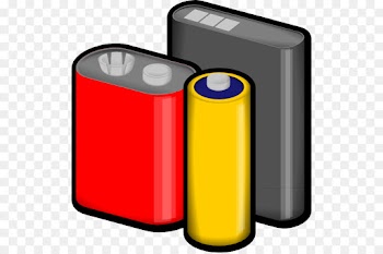 yellow clip art cylinder battery electronic device
