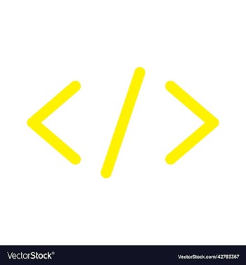 yellow code line art icon