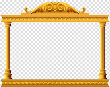Yellow column frame , Encapsulated PostScript , posters decorative elements transparent background PNG clipart