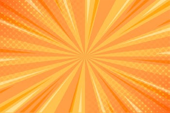 Yellow comic background with halftone Free Vector