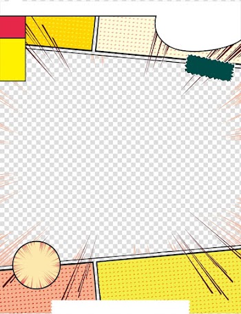 Yellow comic frame transparent background PNG clipart