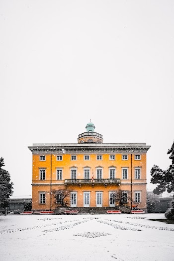 Yellow Concrete Building Covered With Snow