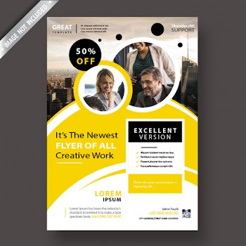 Yellow corporate flyer template Free Psd