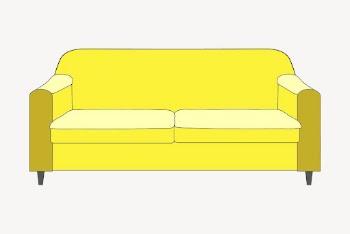 Yellow couch, furniture illustration. Free | Free Photo - rawpixel
