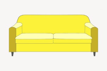 Yellow couch sticker, furniture illustration | Free Vector - rawpixel