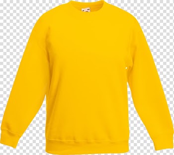 Yellow crew-neck sweatshirt illustration, Hoodie T-shirt Tracksuit Bluza Fruit of the Loom, Hoodie transparent background PNG clipart