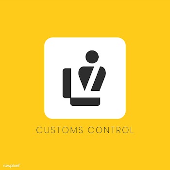 Yellow customs control sign vector | Free stock vector - 538362
