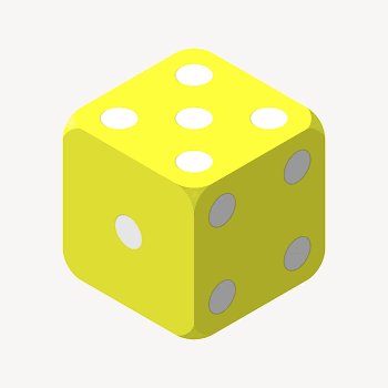 Yellow dice clipart illustration psd. | Free PSD - rawpixel