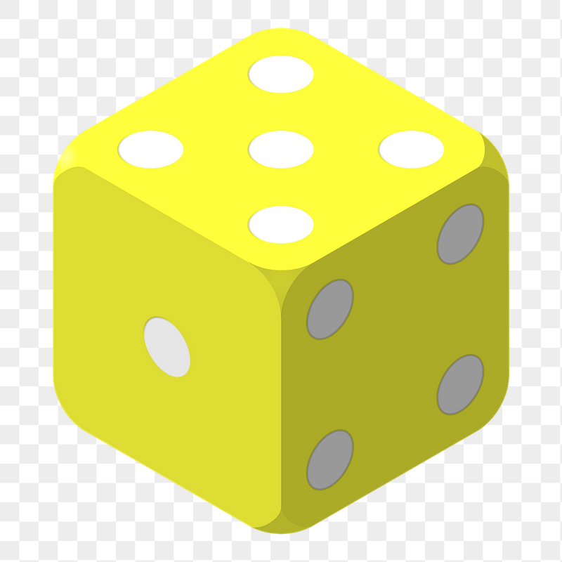 Yellow dice png sticker illustration, | Free PNG - rawpixel