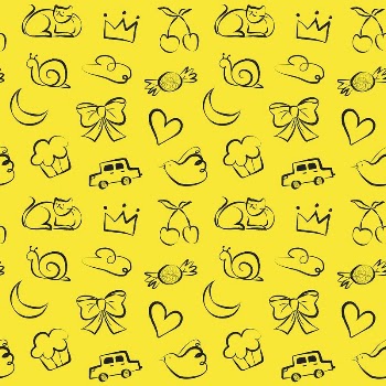 Yellow doodle pattern background, cute | Free Photo - rawpixel