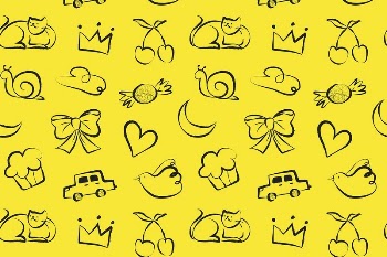 Yellow doodle pattern background, cute | Free PSD - rawpixel