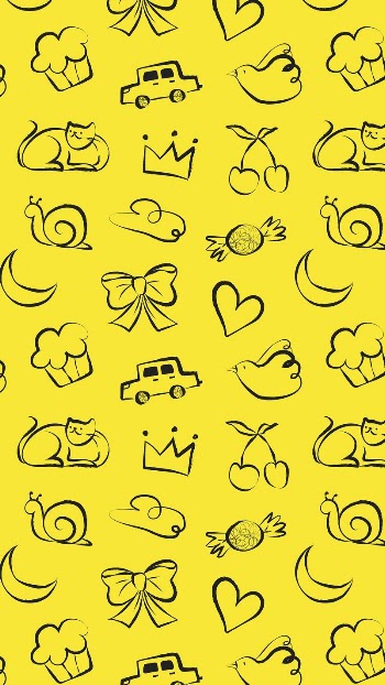 Yellow doodle pattern iPhone wallpaper, | Free Photo - rawpixel
