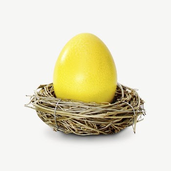 Yellow Easter egg collage element, | Free PSD - rawpixel
