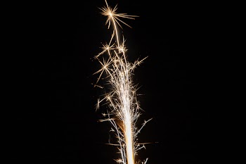 Yellow Fireworks at Nighttime