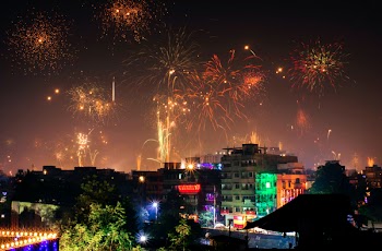 Yellow Fireworks Illustration