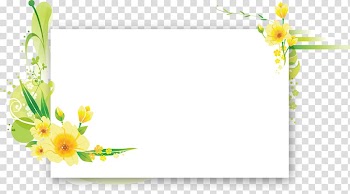 Yellow floral frame, Flower Frames Floral design Birthday Text, flower frame transparent background PNG clipart