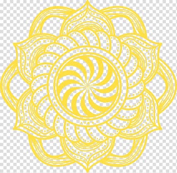 Yellow floral , Mandala yellow flowers transparent background PNG clipart