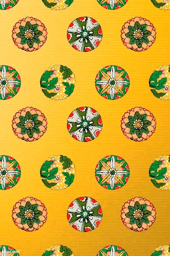 Yellow floral patterned background design element | Free  vector - 2332218