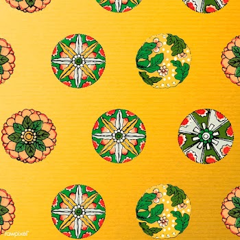 Yellow floral patterned background design element | Free  vector - 2332219