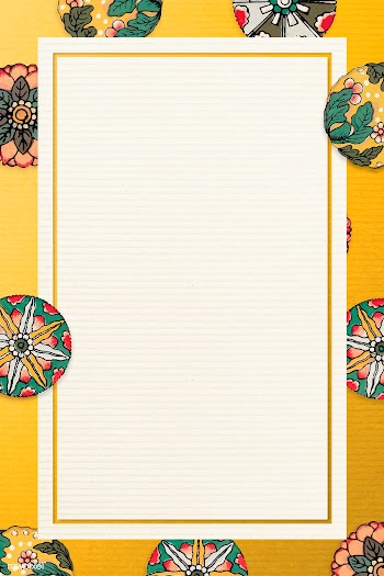 Yellow floral patterned rectangle frame vector | Free  vector - 2279199
