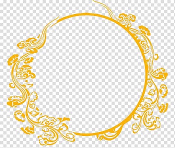 Yellow floral , Yellow , Yellow round frame transparent background PNG clipart