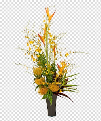 Yellow flower arrangement , Flower bouquet Floristry Cut flowers Floral design, tropical flower transparent background PNG clipart