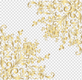 Yellow flower border , Gold , Gold Corners transparent background PNG clipart
