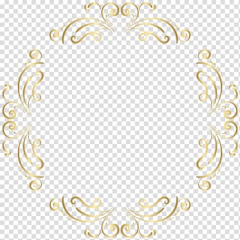 Yellow flower border , White Area Pattern, Border Round Deco Frame transparent background PNG clipart