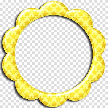 Yellow flower-shaped frame transparent background PNG clipart