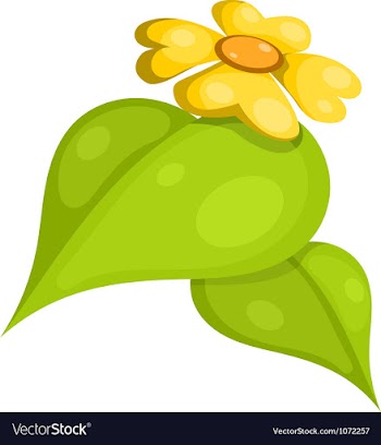Yellow flower with leaves Cartoon eps10 vector image