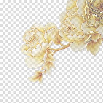 Yellow flowers illustration, Yellow Template Graphic design, Peony transparent background PNG clipart