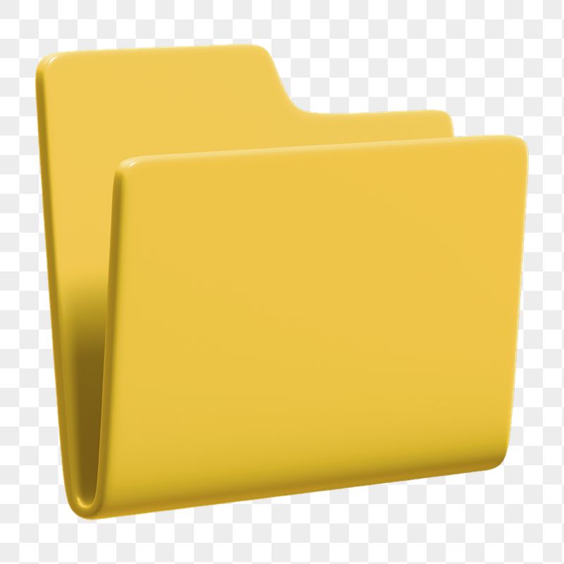 Yellow folder png sticker, 3D | Free PNG - rawpixel