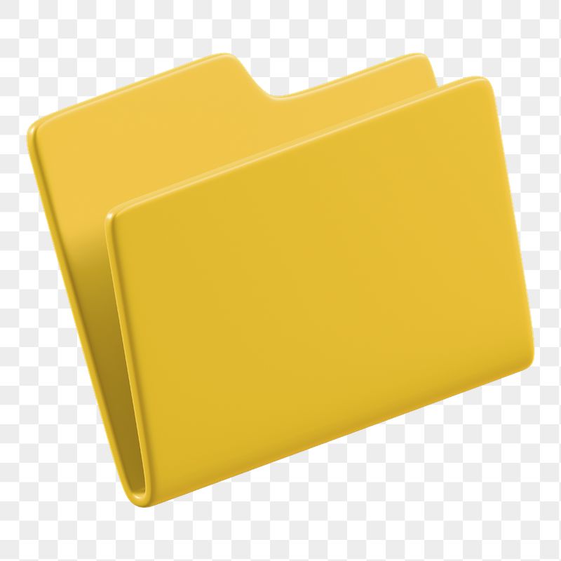 Yellow folder png sticker, 3D | Free PNG - rawpixel