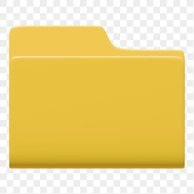 Yellow folder png sticker, 3D | Free PNG - rawpixel