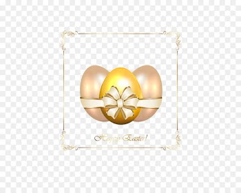 Yellow Font - Easter egg gold bow vector material 