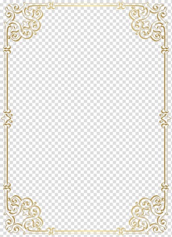 Yellow frame illustration, Decorative Border Frame transparent background PNG clipart