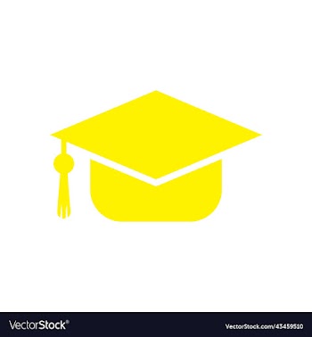 yellow graduation hat solid icon