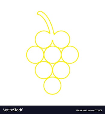yellow grapes line art icon