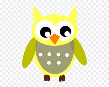 Yellow Gray Owl Clip Art - Baby Owl Clip Art