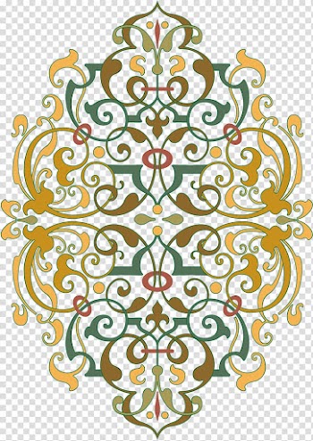 Yellow, green, brown, and pink floral illustration, Ornament Watercolor painting Art, Arab decorations transparent background PNG clipart