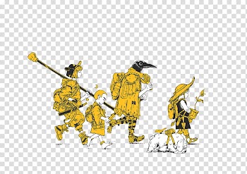 Yellow , group of people in yellow suits illustration transparent background PNG clipart