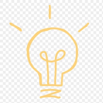 Yellow hand drawn bulb transparent png clipart