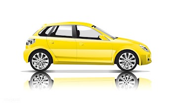 Yellow hatchback car isolated on white vector | Free stock vector - 540157